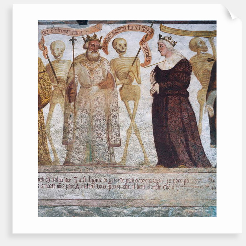 Death with the King and the Queen, detail from The Dance of Death, 1539 by Simone II Baschenis