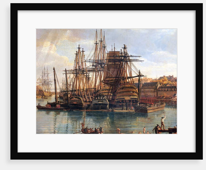 The Port of Brest, 1794 by Jean-Francois Hue