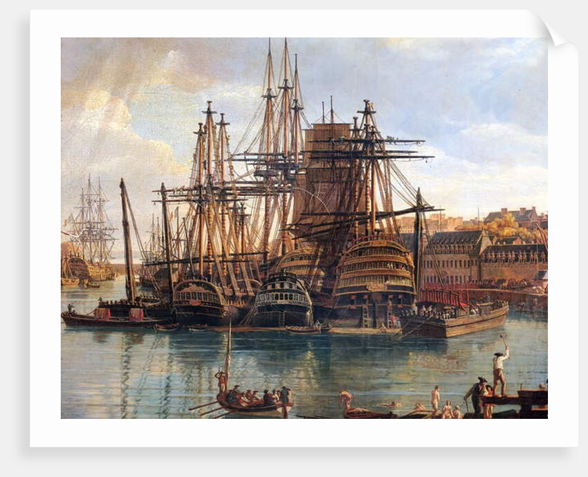 The Port of Brest, 1794 by Jean-Francois Hue