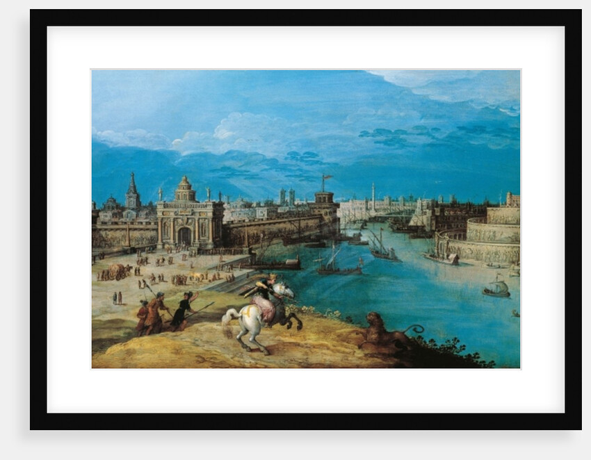 Hunting the lion at the Gates of Babylon by Adriaen I van Nieulandt