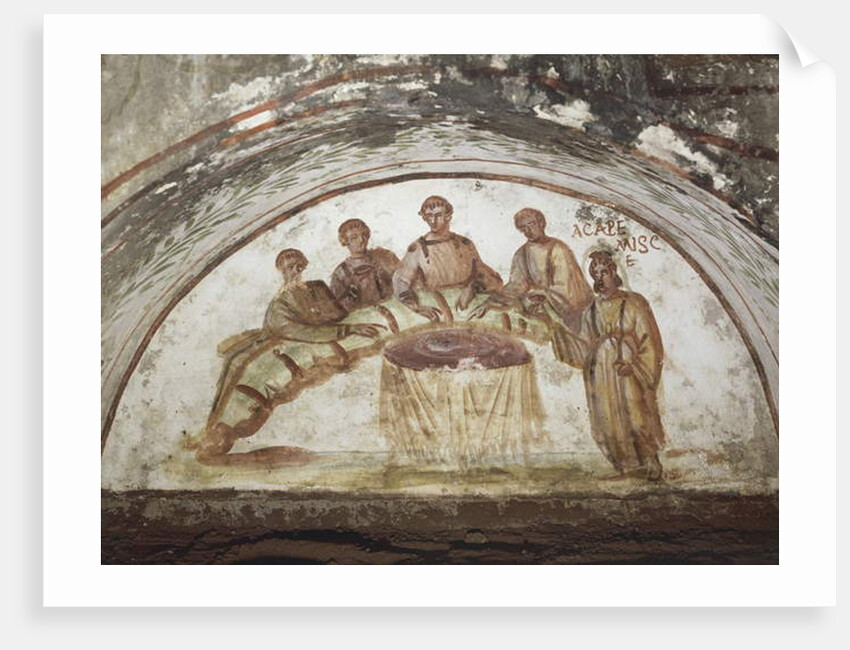 Fresco depicting banquet scene by Roman
