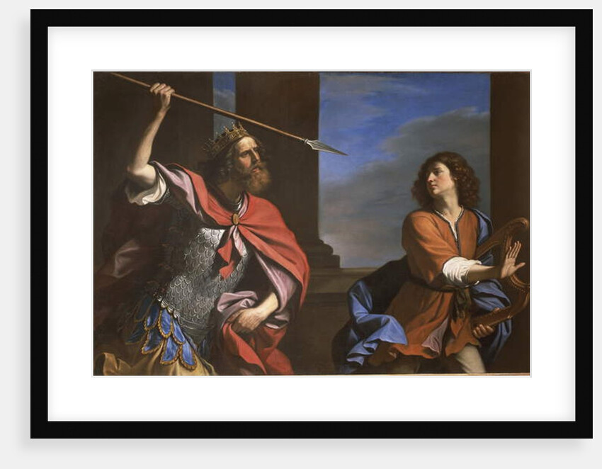 Saul attacking David by Guercino