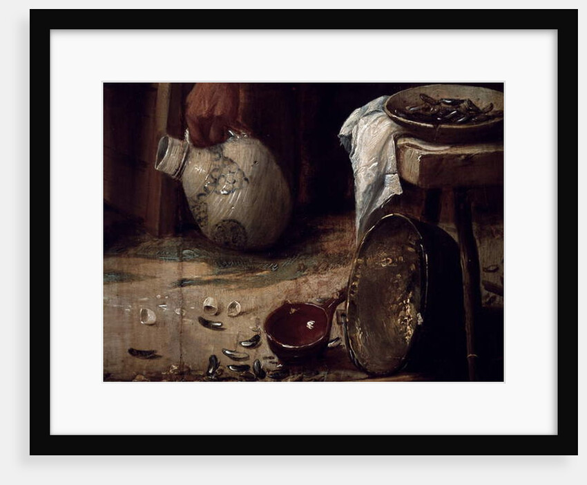 Spring or Lunch of mussels, Detail. by Joos van Craesbeeck