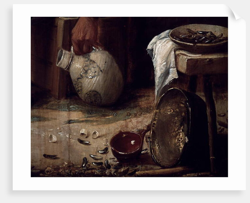 Spring or Lunch of mussels, Detail. by Joos van Craesbeeck