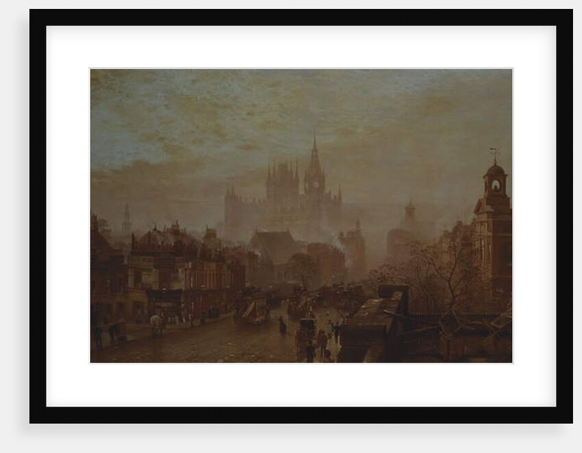 The Station and Saint Pancras Hotel on Pentonville Road, London sunset, 1884 by John O'Connor
