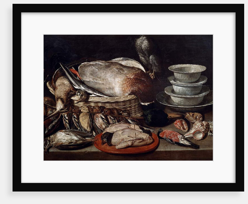 Still life showing birds, shells and pottery by Clara Peeters