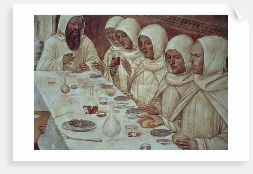 St Benedict having obtained ample flour and fed the monks by Giovanni Antonio Bazzi Sodoma