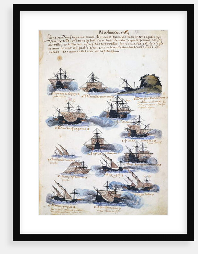 Voyages of Vasco da Gama, the Portuguese expedition, 1524 by Portuguese School