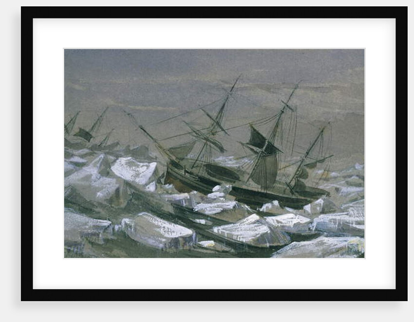 Shipment of James Clark Ross with the ships 'Erebus' and 'Terror' in search of the south magnetic pole by English School