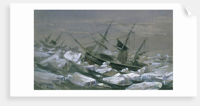 Shipment of James Clark Ross with the ships 'Erebus' and 'Terror' in search of the south magnetic pole by English School