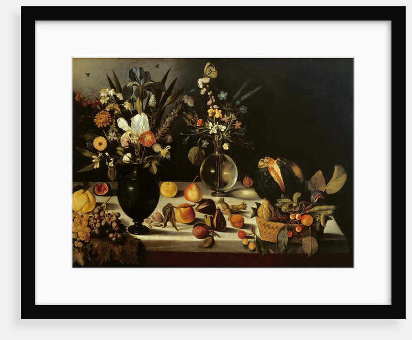 Still life with flowers and fruit, by Master of the Hartford Still Life, c.1600-10 by Michelangelo Merisi da Caravaggio