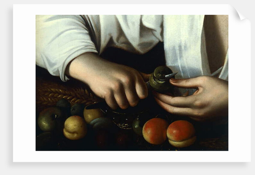 Boy Peeling Fruit, detail, 1591 by Michelangelo Merisi da Caravaggio