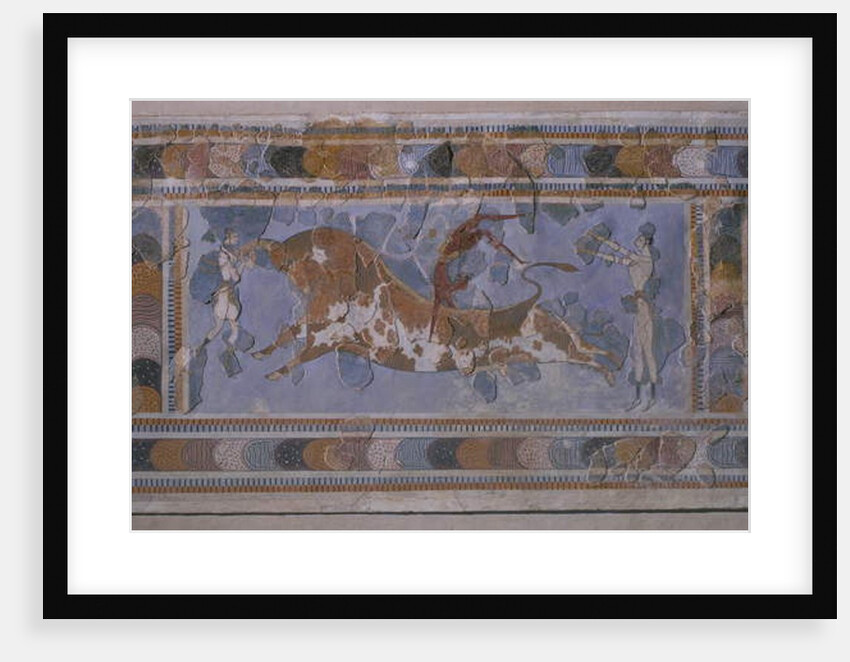 Reassembled 'Toreador Fresco', Knossos Palace, Crete, c.1500 BC by Minoan Minoan