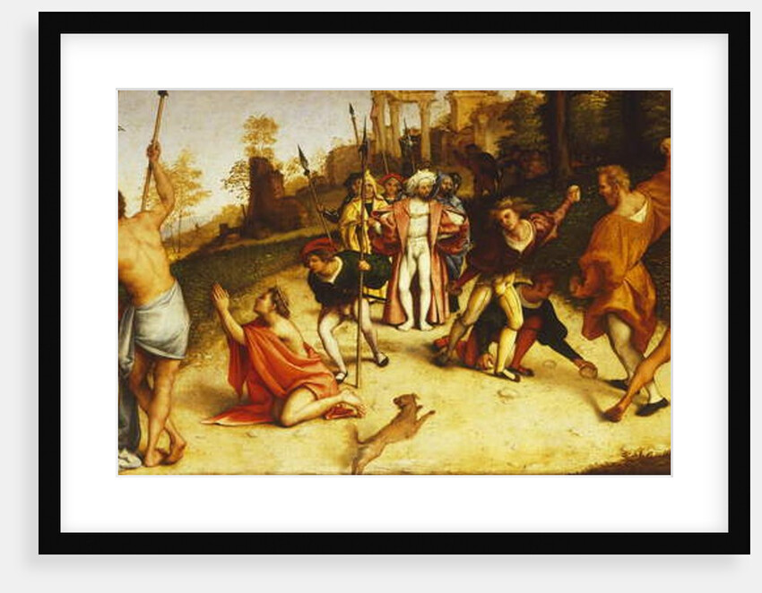 Martyrdom of St Stephen, division of Martinengo Altarpiece by Lorenzo Lotto by Lorenzo Lotto