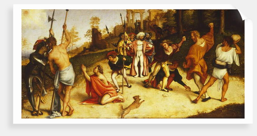 Martyrdom of St Stephen, division of Martinengo Altarpiece by Lorenzo Lotto by Lorenzo Lotto