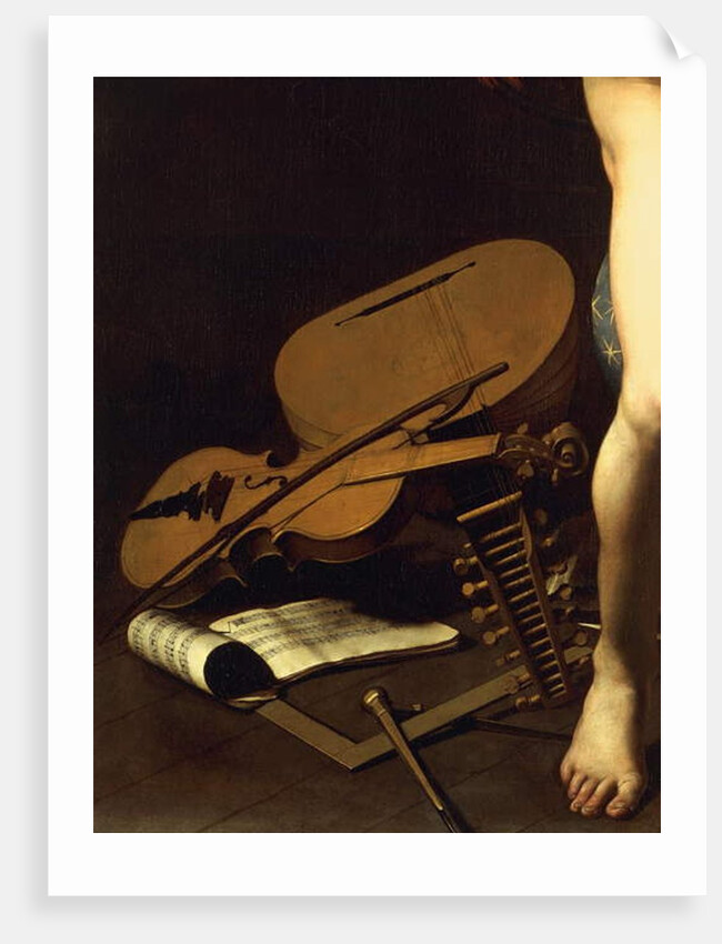 Representation of musical instruments by Michelangelo Merisi da Caravaggio