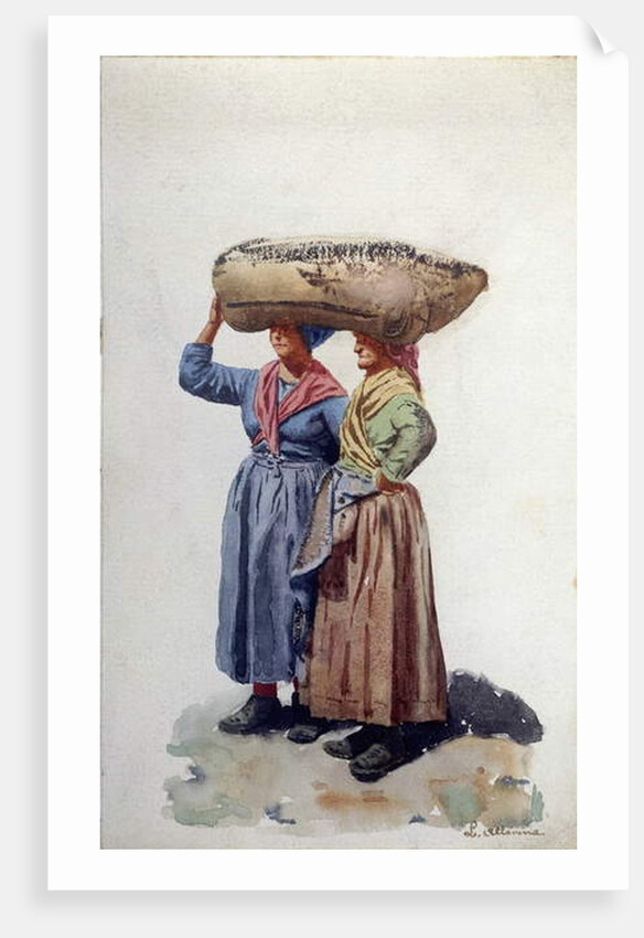 Two women dock workers at Genoa port, c.1890 by L. Allavena
