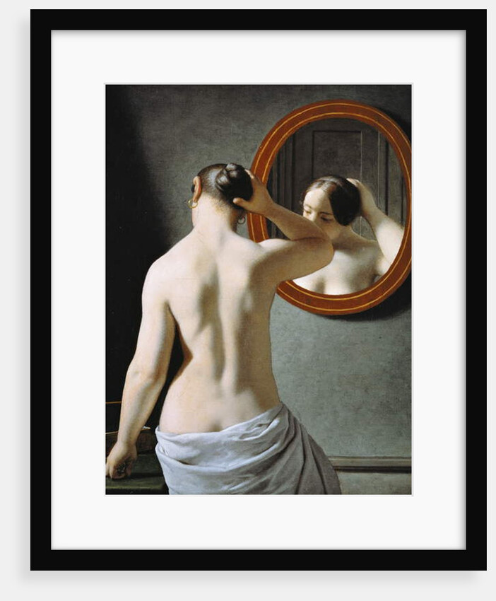 A Nude Woman doing her Hair in front of a Mirror, 1841 by Christoffer-Wilhelm Eckersberg