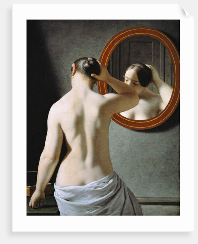 A Nude Woman doing her Hair in front of a Mirror, 1841 by Christoffer-Wilhelm Eckersberg