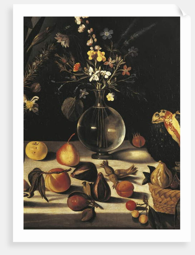 Still life with flowers and fruit, by Master of the Hartford Still Life, c.1600-10 by Michelangelo Merisi da Caravaggio