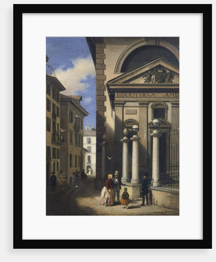 The Ambrosiana in Milan Going Towards Piazza San Sepolcro, 1853 by Amanzia Guérillot