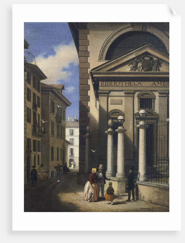 The Ambrosiana in Milan Going Towards Piazza San Sepolcro, 1853 by Amanzia Guérillot