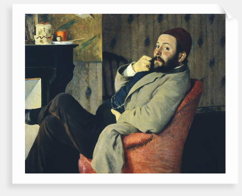 Diego Martelli by fireplace, 1879 by Federigo Zandomeneghi