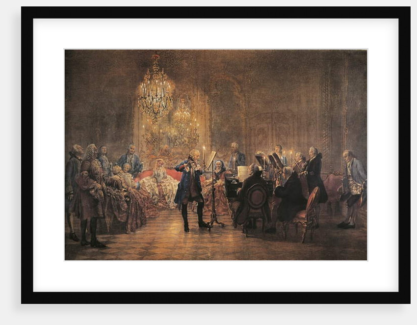 Concert for flute with Frederick the Great in Sanssouci, 1852 by Adolph Friedrich Erdmann von Menzel