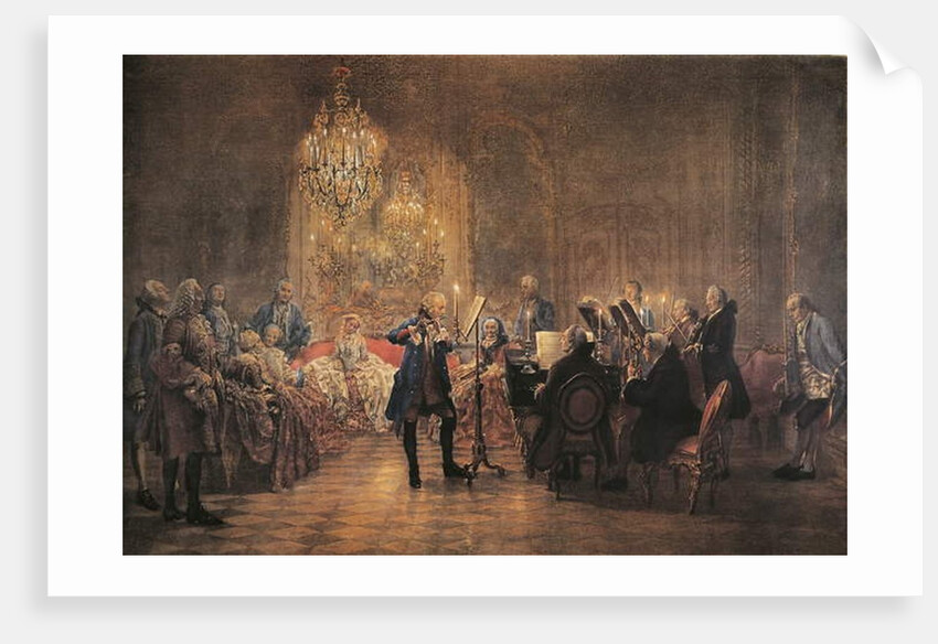 Concert for flute with Frederick the Great in Sanssouci, 1852 by Adolph Friedrich Erdmann von Menzel