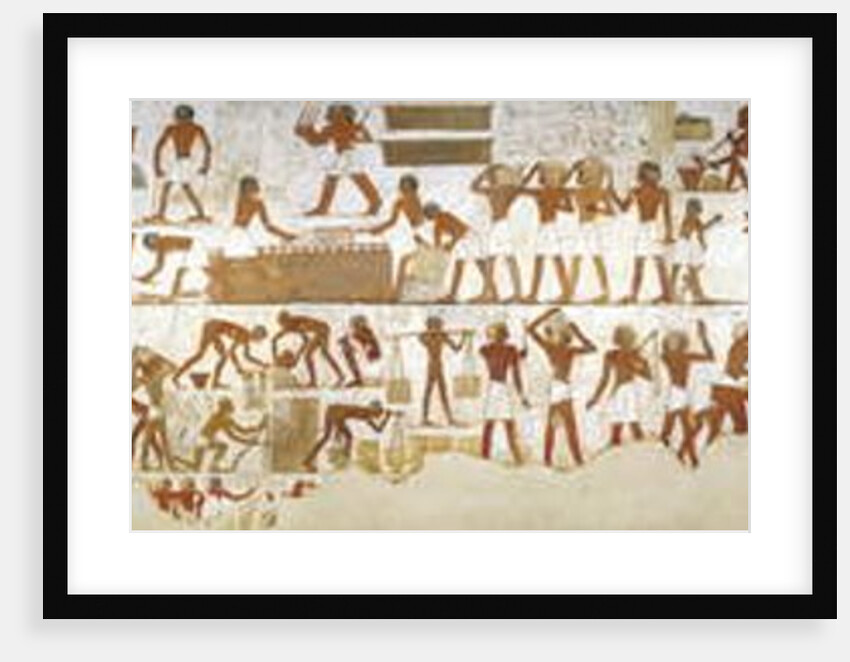 Craftsmen, burial chamber in the Tomb of city governor and vizier Rekhmire, Sheikh 'Abd al-Qurna, Egypt (wall painting_ by Egyptian 18th Dynasty