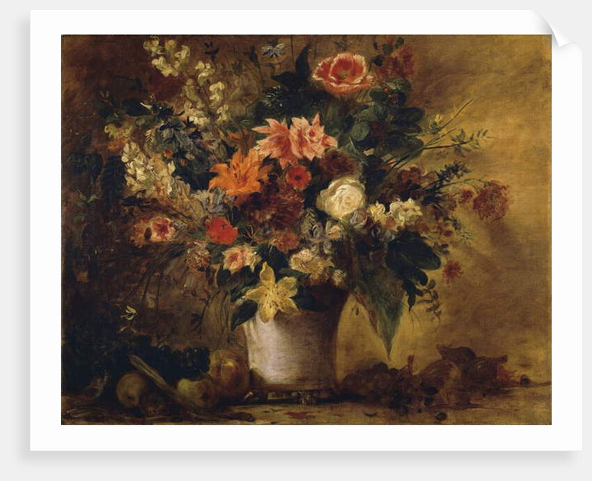 Flowers and Fruit by Ferdinand Victor Eugene Delacroix