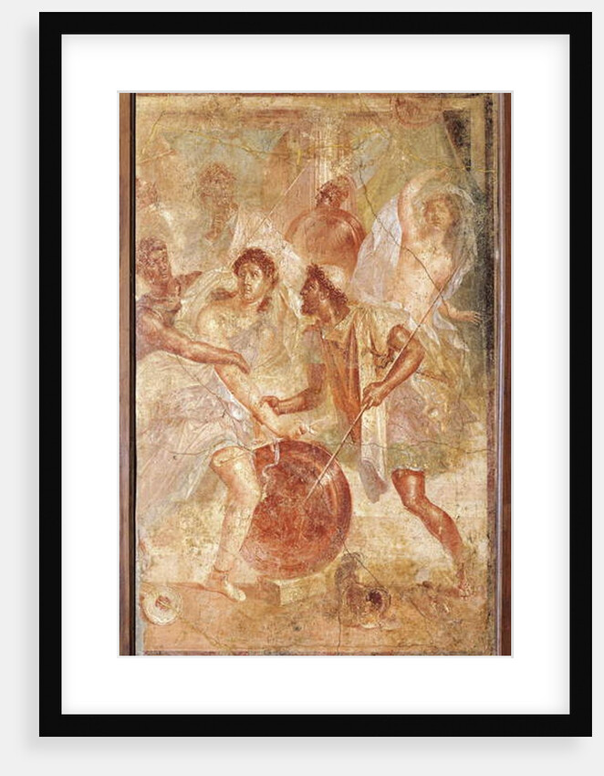 Ulysses and Diomedes recognizing Achilles disguised as the female Pyrrha among the Daughters of Lycomedes at Skyros, from Pompeii by Roman