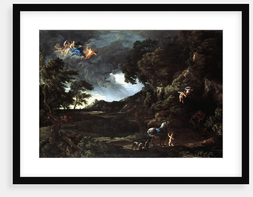 Landscape with the Union of Dido and Aeneas, c.1664-48 by Gaspard Poussin & Maratta or Maratti Carlo Dughet