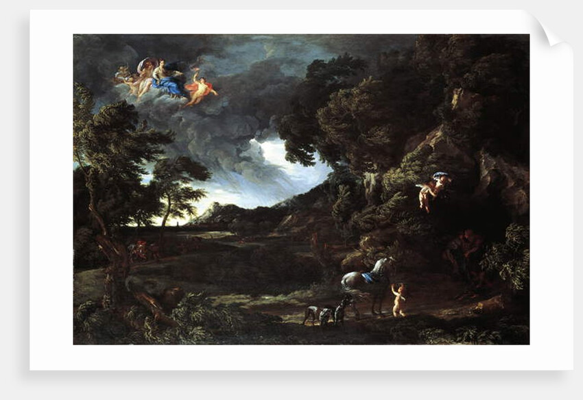Landscape with the Union of Dido and Aeneas, c.1664-48 by Gaspard Poussin & Maratta or Maratti Carlo Dughet