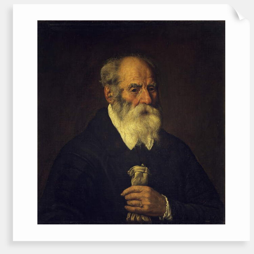 Old man with glove by Marcantonio Bassetti
