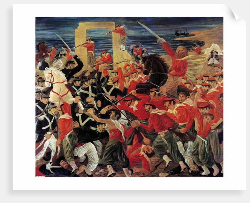 Battle of Milazzo fought between 17 and 24 July 1860 by Arnaldo Badodi