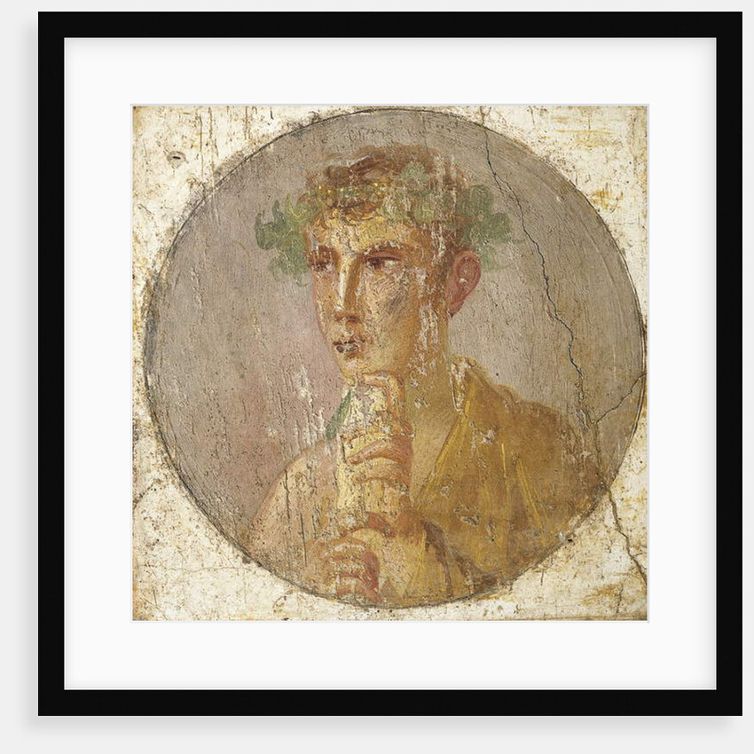 Portrait of a young man holding a papyrus scroll, 55-79 AD by Roman