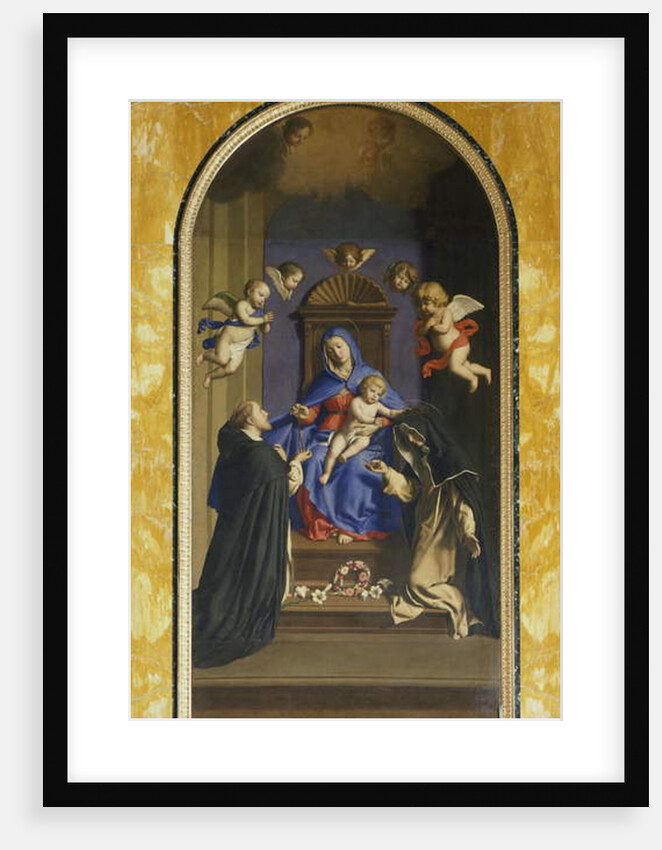 Our Lady of the Rosary with St Dominic and St Catherine, Chapel of St Catherine, Basilica of St Sabine, Rome, Italy, 17th century by Il (1609-85) Sassoferrato