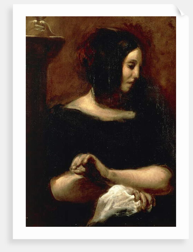 Portrait of George Sand, 1838 by Ferdinand Victor Eugene Delacroix