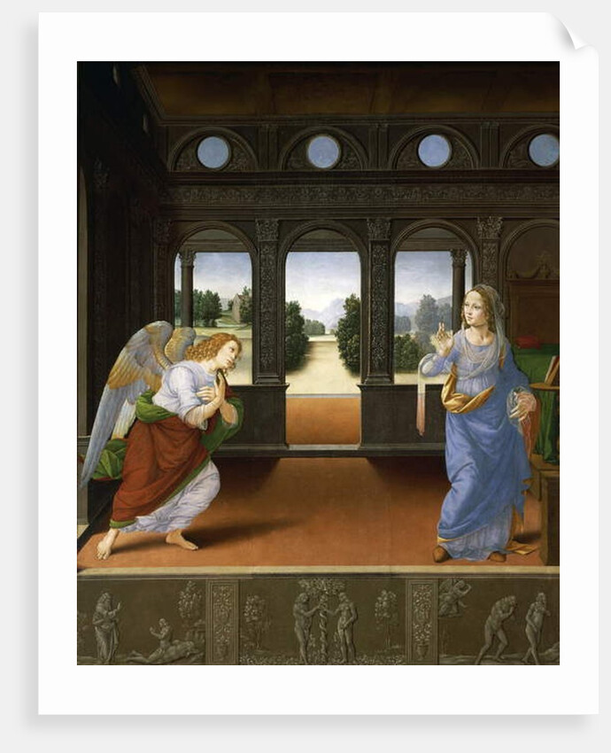 The Annunciation and Three Stories from Genesis c.1480-85 by Lorenzo di Credi