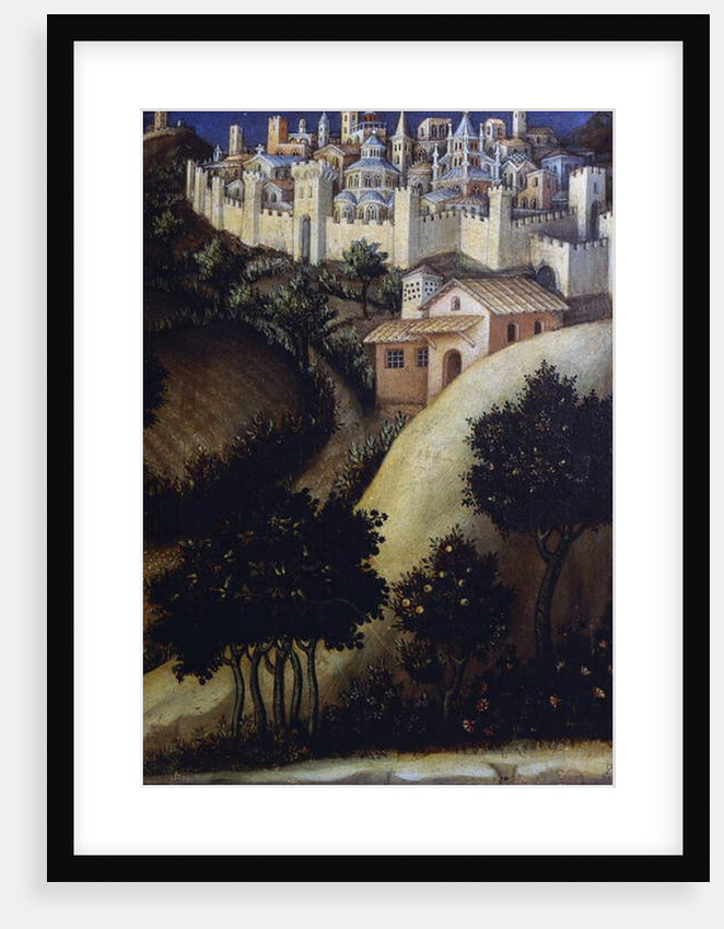 Adoration of the Magi Altarpiece, detail of central predella panel of Egypt, 1423 by Gentile da Fabriano