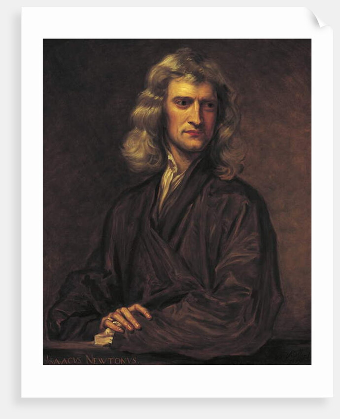 Portrait of Isaac Newton, after the original by Sir Godfrey Kneller of 1689, 1863 by Thomas Barlow