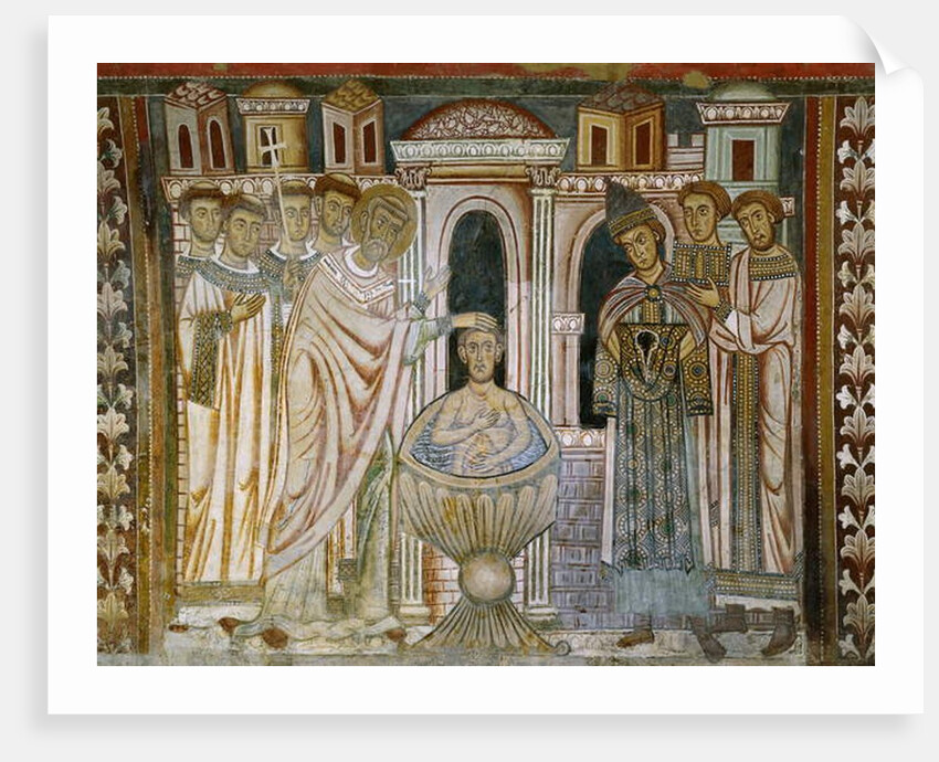 Emperor Constantine, having been cured of leprosy by Italian School