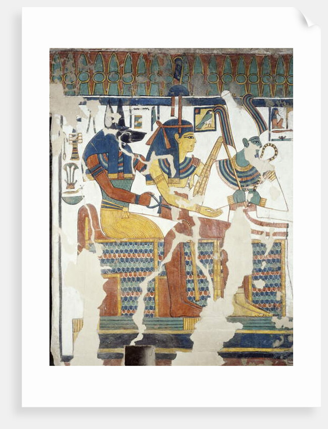 Anubis, Osiris and Nefertari by Egyptian 19th Dynasty