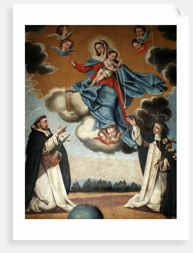 Our Lady of the Rosary with St. Dominic and St. Catherine of Siena by Spanish School