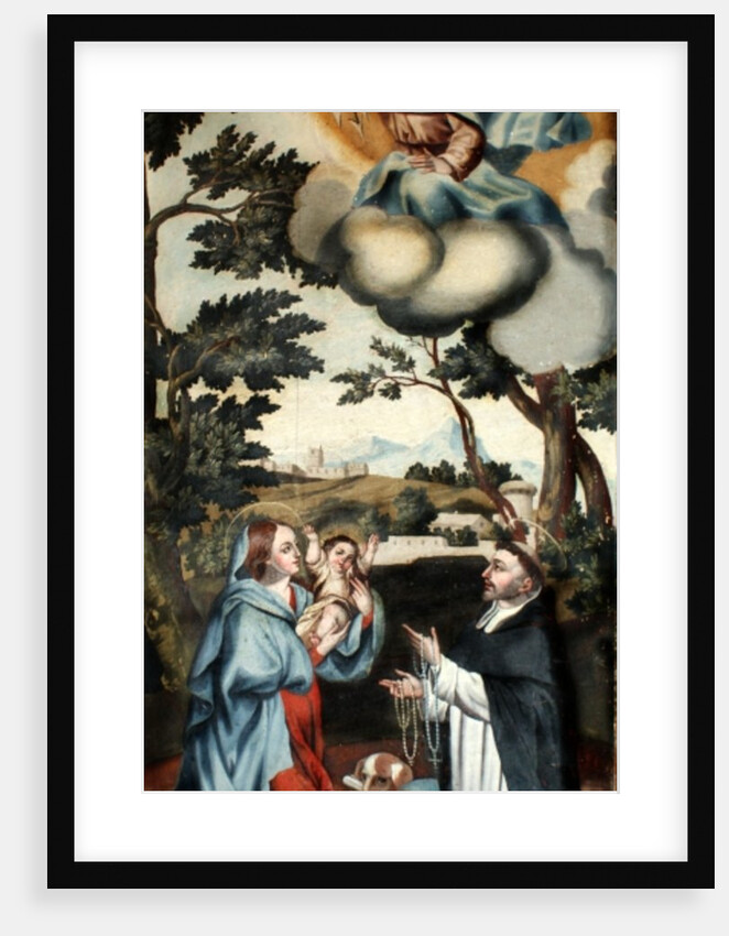 The Virgin Mary presents Jesus to St. Dominic by Spanish School