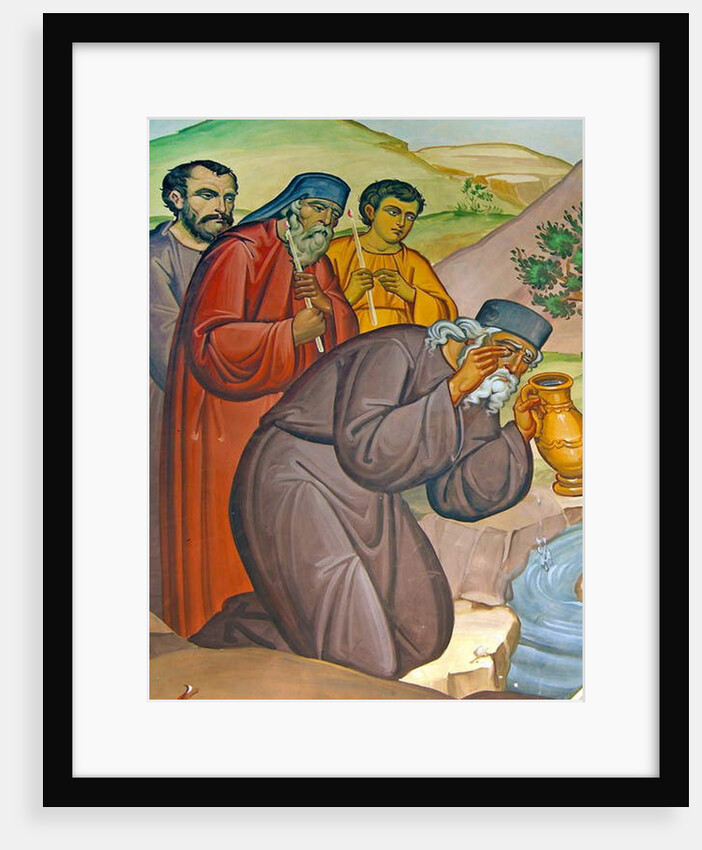 A Priest in mourning collecting his tears in a Tear Jar, Cyprus by Cypriot Cypriot