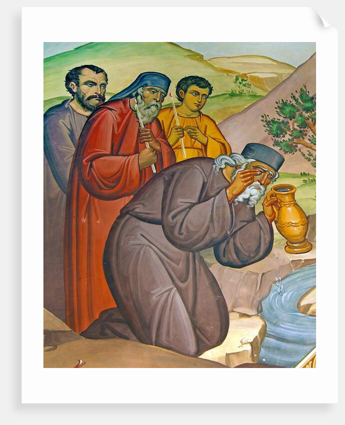 A Priest in mourning collecting his tears in a Tear Jar, Cyprus by Cypriot Cypriot