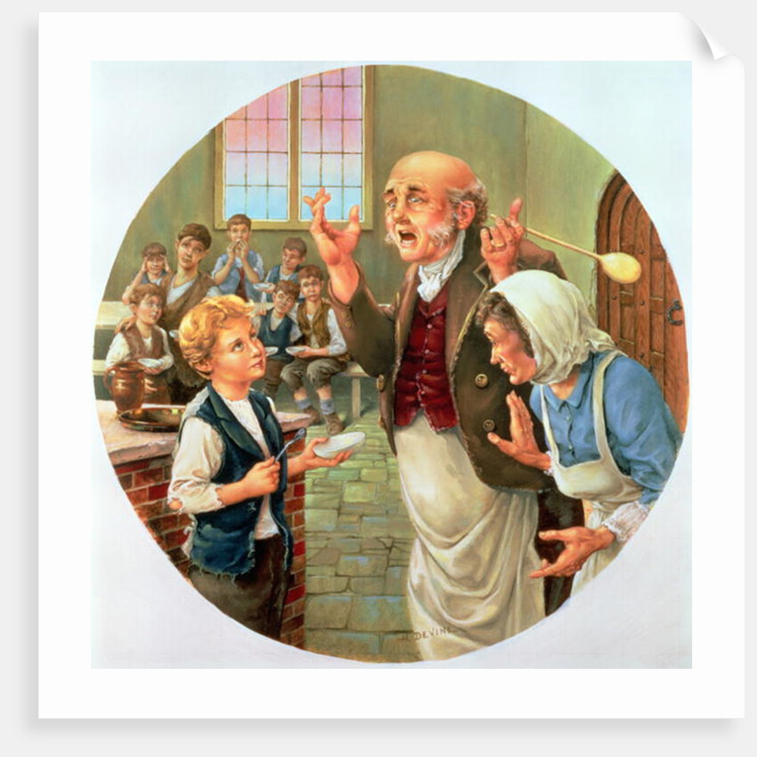 Oliver Twist 'asking for more' by H. Devine