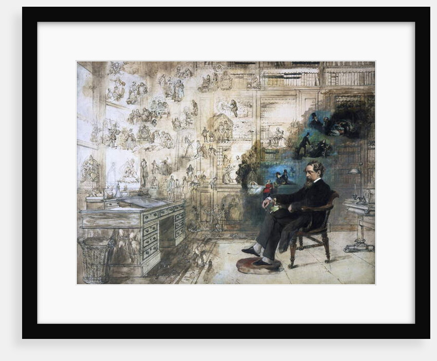 A posthumous portrait of Dickens and his characters; Dickens's Dream, 1875 by Robert William Buss